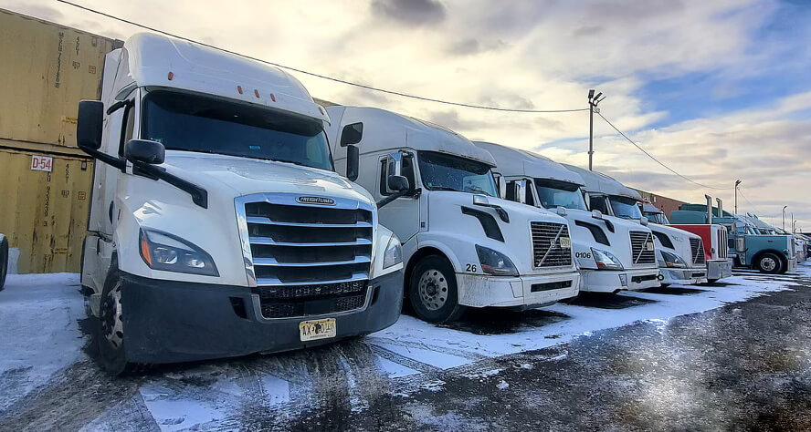 White Trucks parked